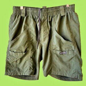 MOCEAN Green Cargo Shorts Six Pockets Elastic Waist Drawstring